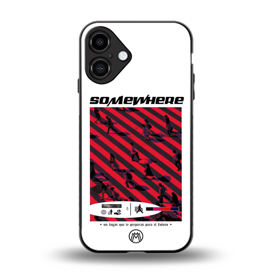 somewhere on the planet back phone cover | glass case for iphone 16 plus
