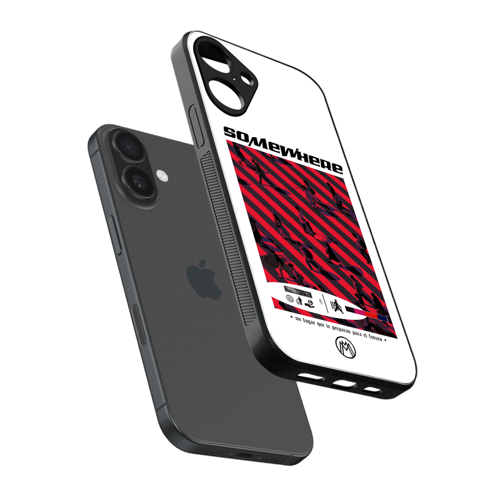 somewhere on the planet back phone cover | glass case for iphone 16 plus