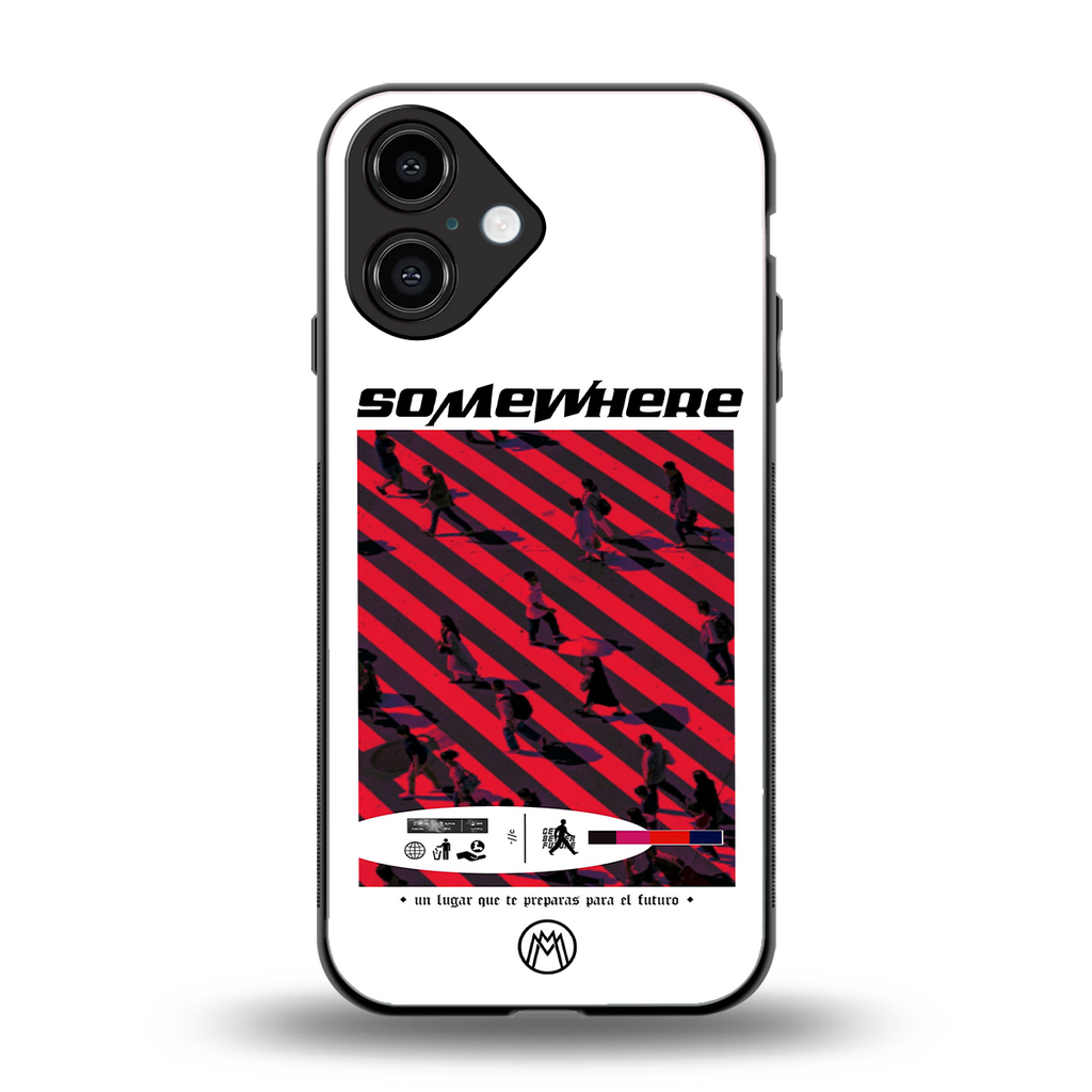 somewhere on the planet back phone cover | glass case for iphone 16