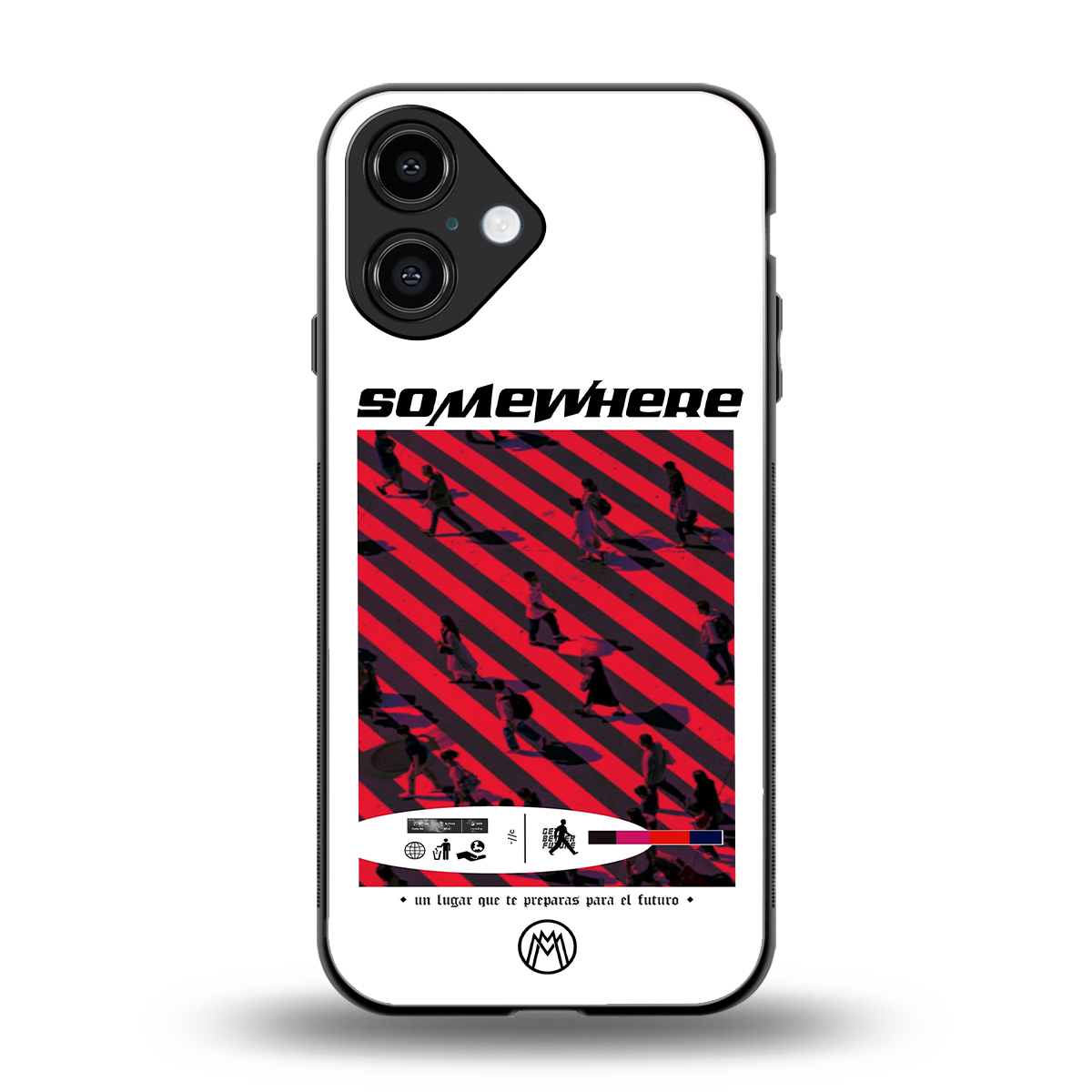 somewhere on the planet back phone cover | glass case for iphone 16