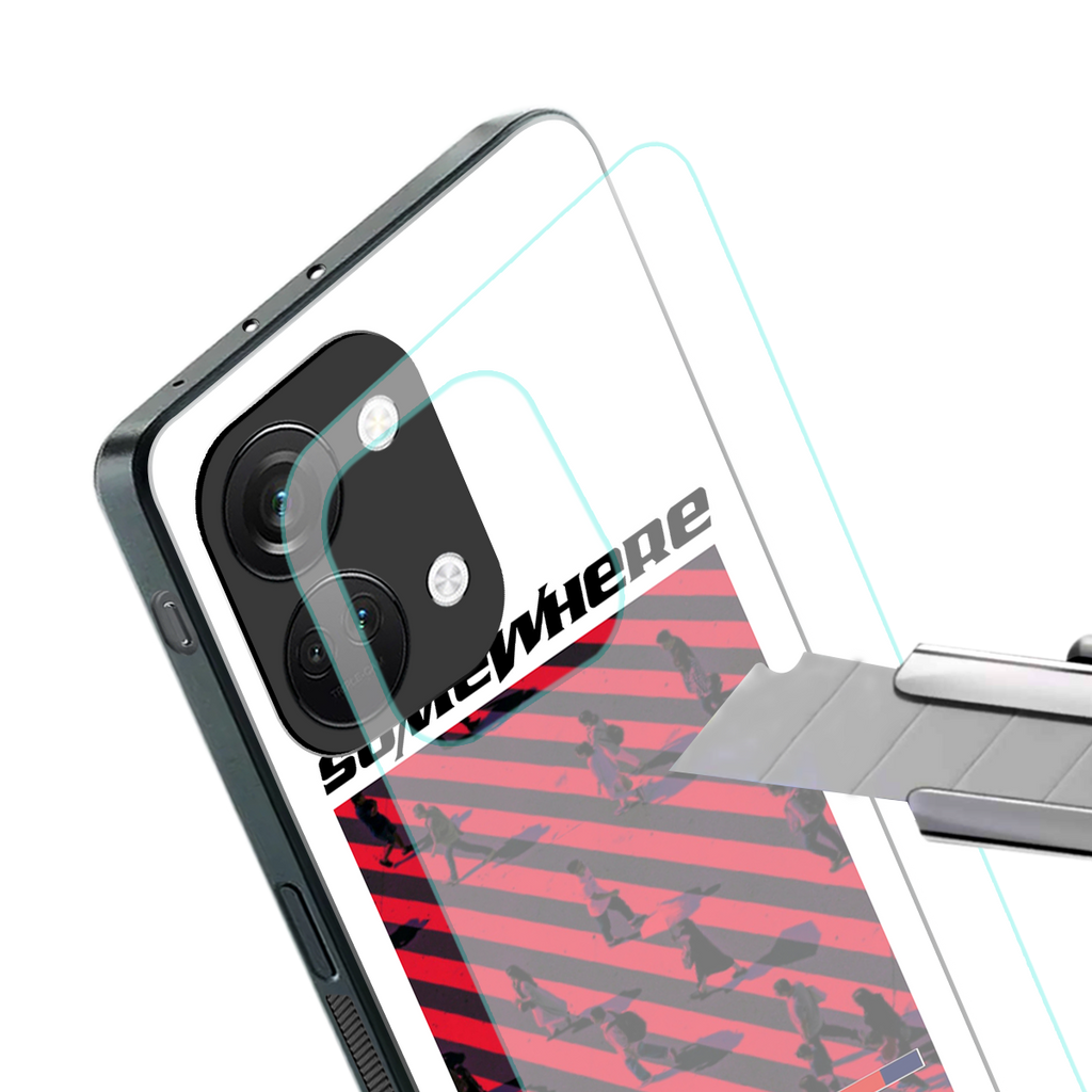 somewhere on the planet back phone cover | glass case for oneplus nord 3