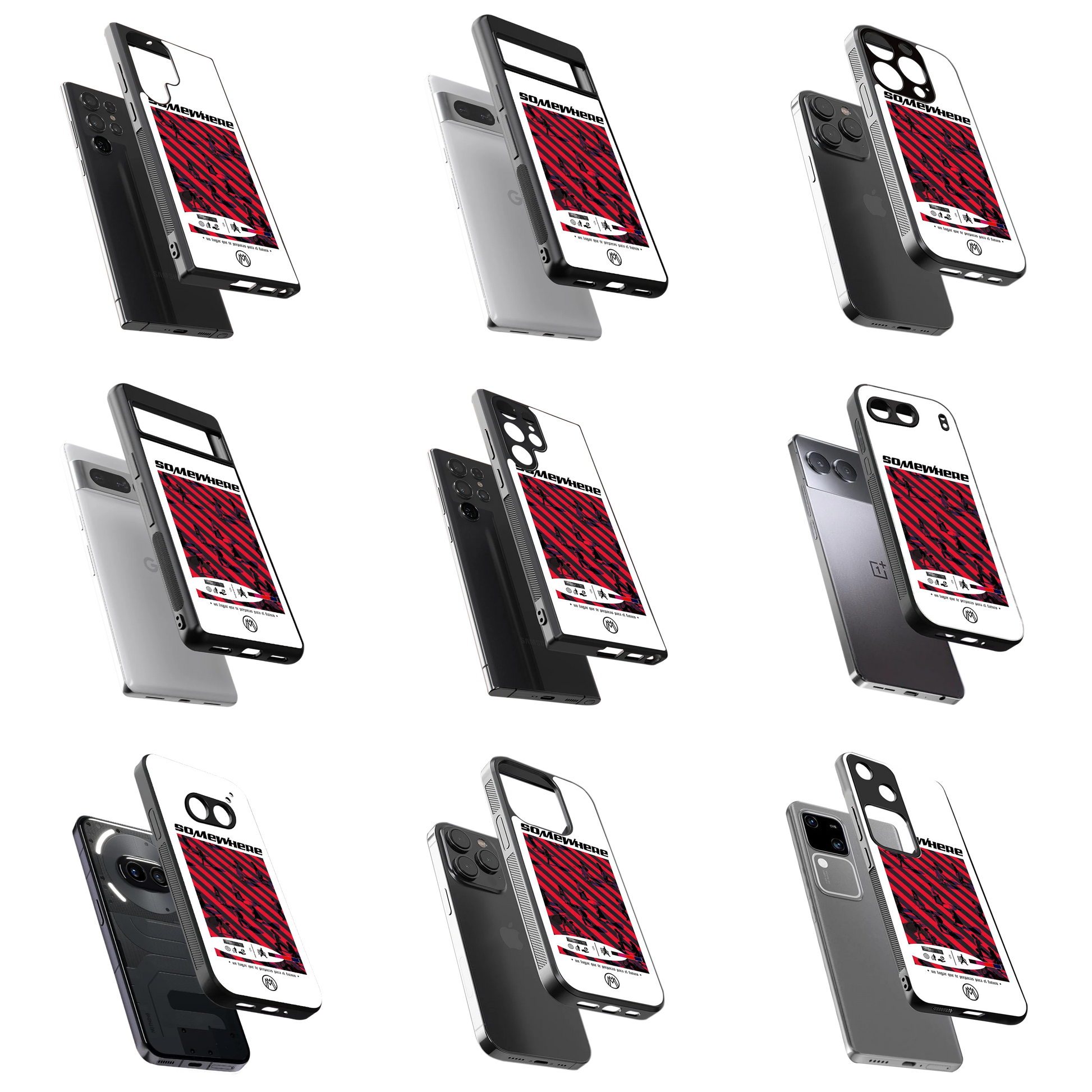 Durable Glass Back Mobile Case for iPhone, Samsung, OnePlus, Google Pixel, Redmi, Vivo, Oppo