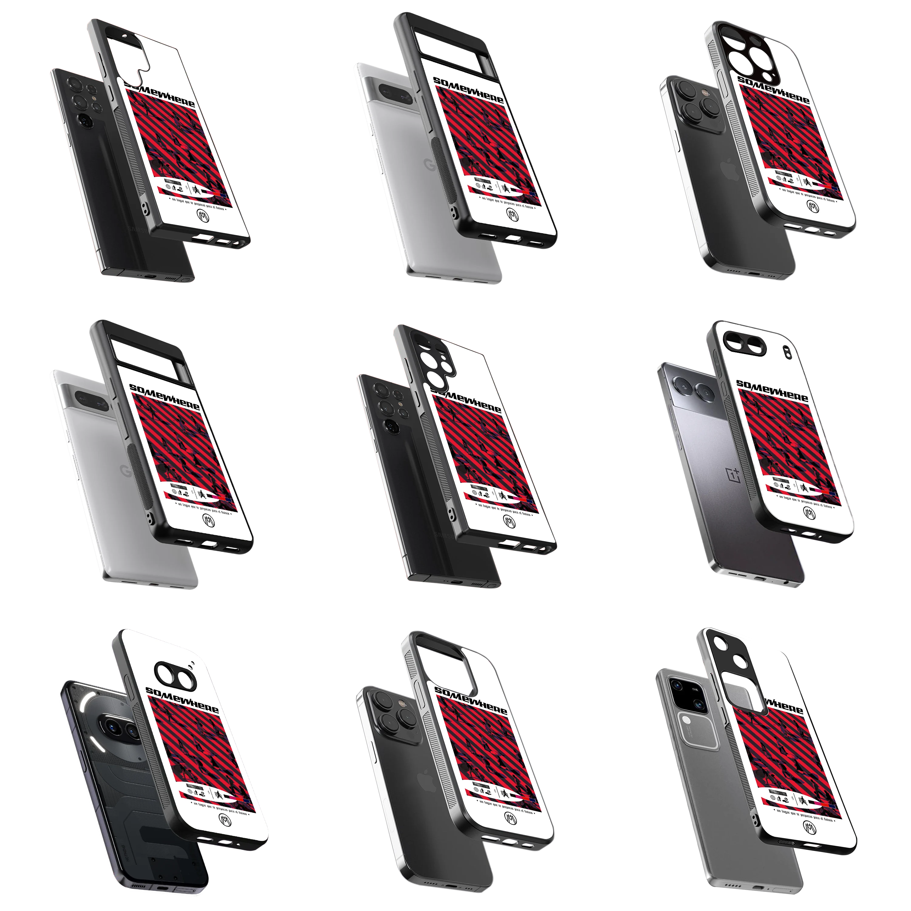 Durable Glass Back Mobile Case for iPhone, Samsung, OnePlus, Google Pixel, Redmi, Vivo, Oppo