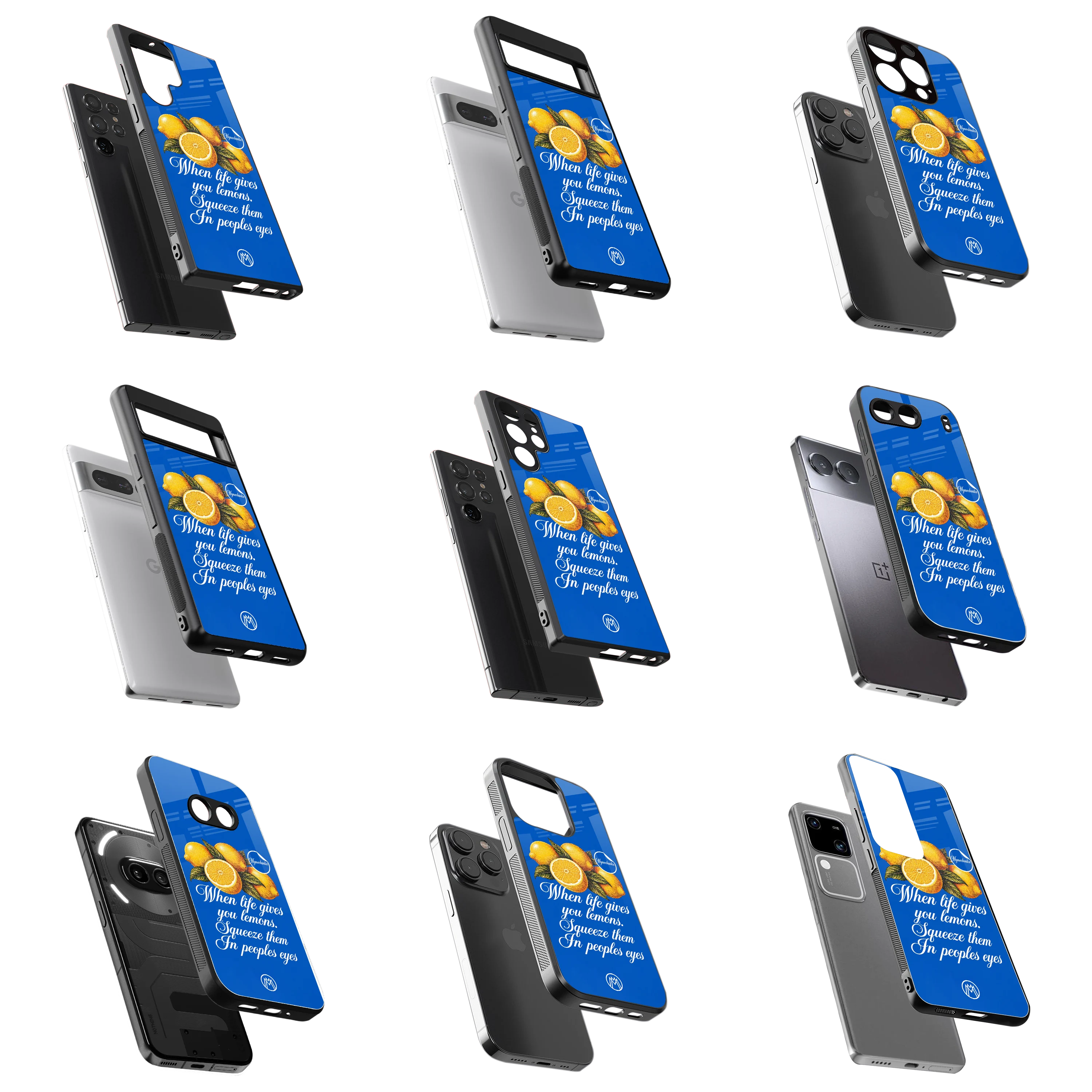 Durable Glass Back Mobile Case for iPhone, Samsung, OnePlus, Google Pixel, Redmi, Vivo, Oppo