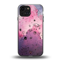 space pink aesthetic back phone cover | glass case for iphone 13 mini