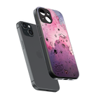space pink aesthetic back phone cover | glass case for iphone 13 mini