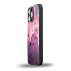 space pink aesthetic back phone cover | glass case for iphone 13 pro max
