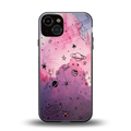 space pink aesthetic back phone cover | glass case for iphone 13