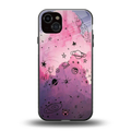 space pink aesthetic back phone cover | glass case for iphone 15 plus