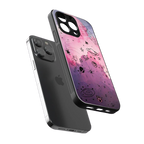 space pink aesthetic back phone cover | glass case for iphone 15 pro max