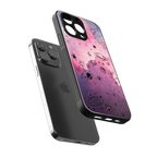 space pink aesthetic back phone cover | glass case for iphone 16 pro max