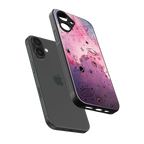 space pink aesthetic back phone cover | glass case for iphone 16