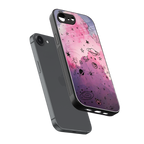 space pink aesthetic back phone cover | glass case for iphone 16e