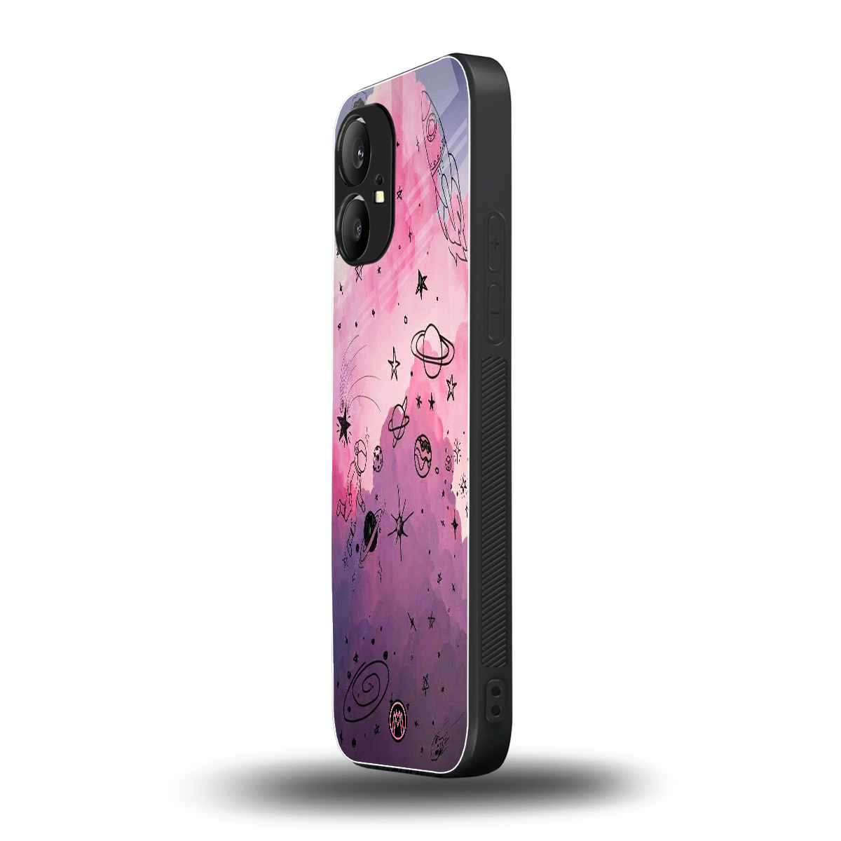 space pink aesthetic back phone cover | glass case for nothing phone 1