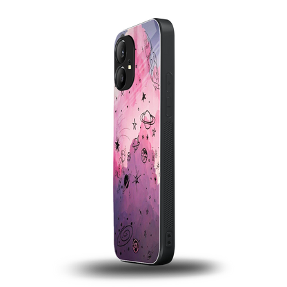 space pink aesthetic back phone cover | glass case for nothing phone 1