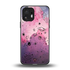 space pink aesthetic back phone cover | glass case for nothing phone 2