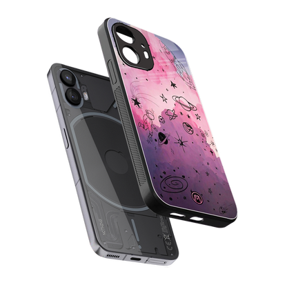 space pink aesthetic back phone cover | glass case for nothing phone 2