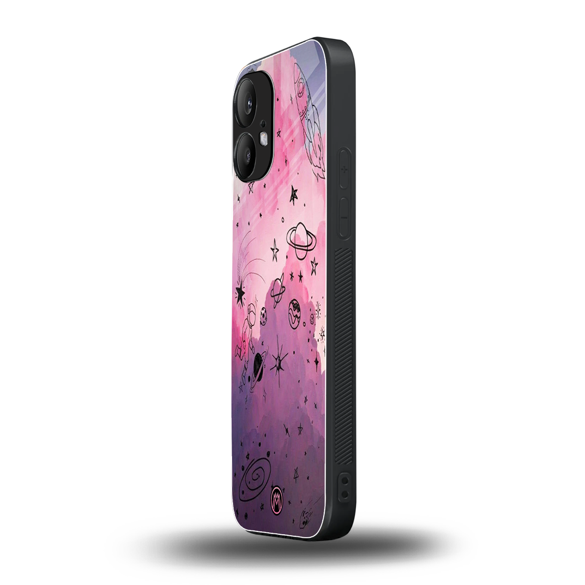 space pink aesthetic back phone cover | glass case for nothing phone 2