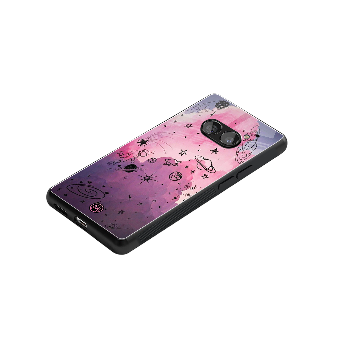 space pink aesthetic back phone cover | glass case for nothing phone 2a