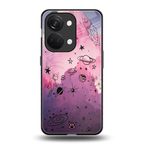 space pink aesthetic back phone cover | glass case for oneplus nord 3
