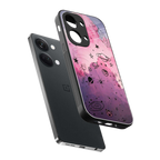 space pink aesthetic back phone cover | glass case for oneplus nord 3