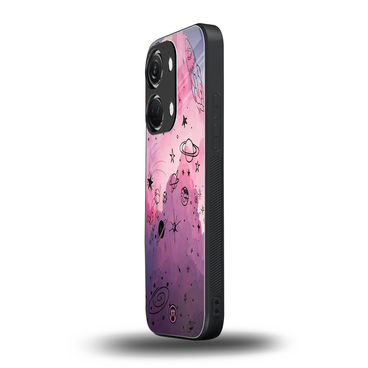space pink aesthetic back phone cover | glass case for oneplus nord 3