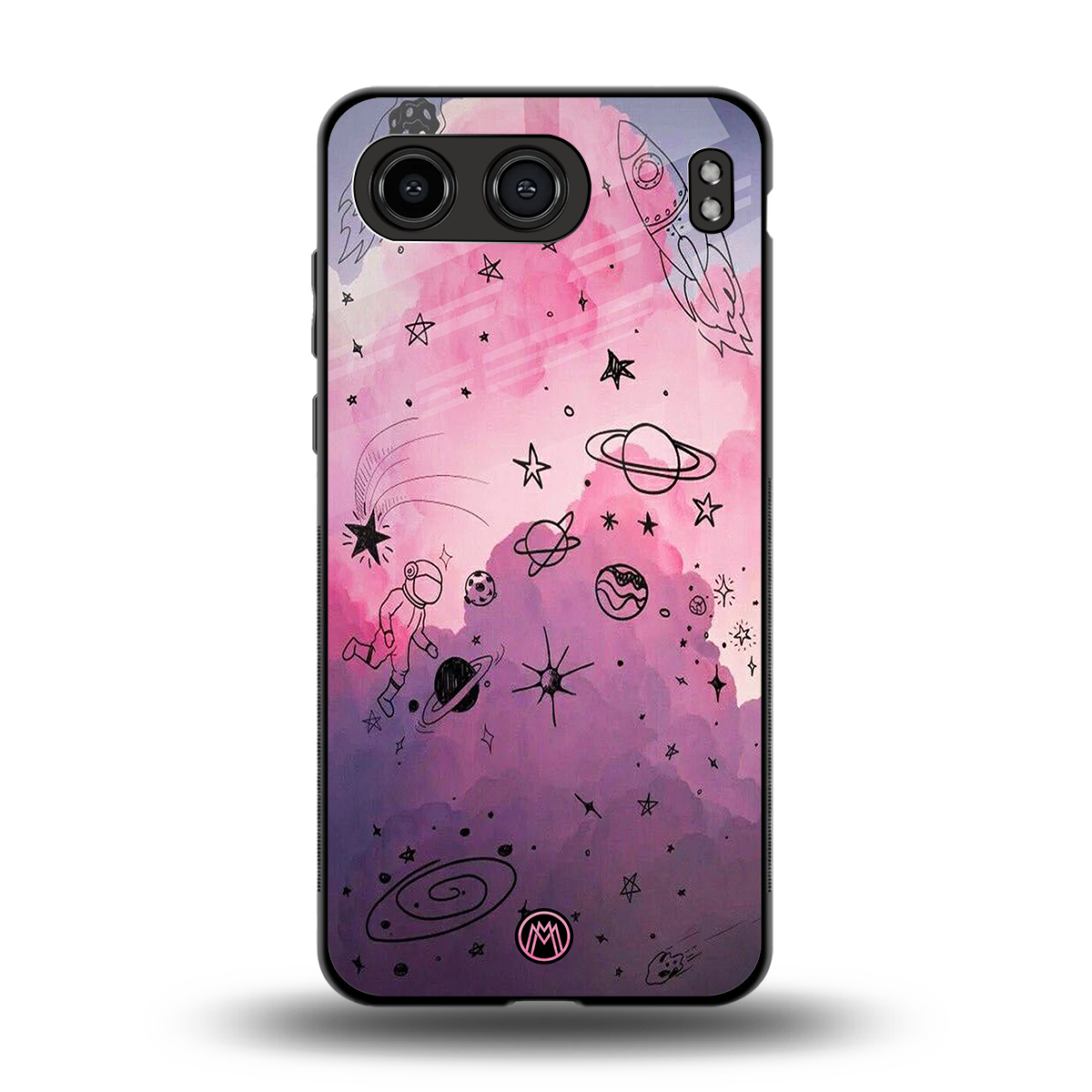 space pink aesthetic back phone cover | glass case for oneplus nord 4