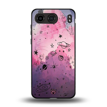 space pink aesthetic back phone cover | glass case for oneplus nord 4