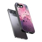 space pink aesthetic back phone cover | glass case for oneplus nord 4
