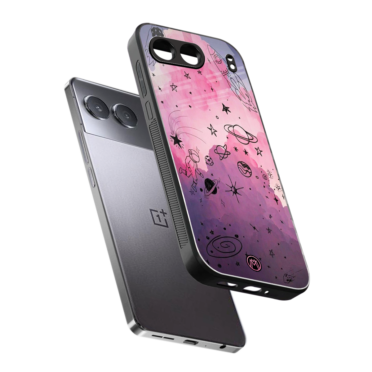 space pink aesthetic back phone cover | glass case for oneplus nord 4