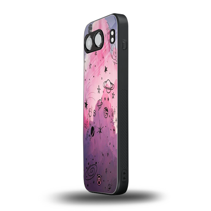 space pink aesthetic back phone cover | glass case for oneplus nord 4