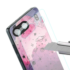 space pink aesthetic back phone cover | glass case for oneplus nord 4