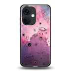 space pink aesthetic back phone cover | glass case for oneplus nord ce 3