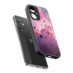 space pink aesthetic back phone cover | glass case for oneplus nord ce 3