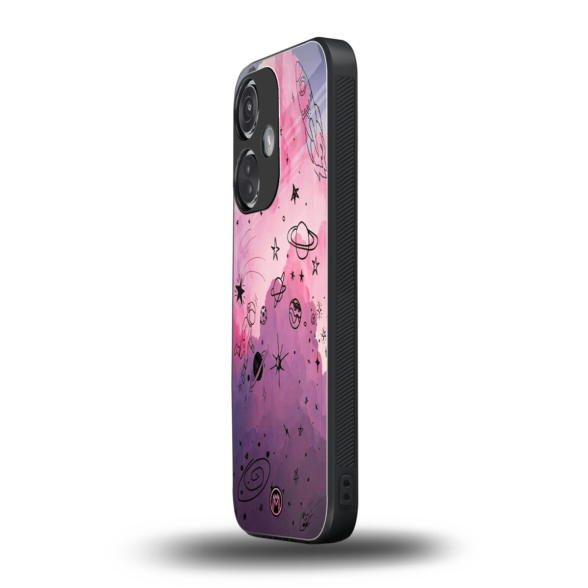 space pink aesthetic back phone cover | glass case for oneplus nord ce 3