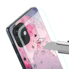 space pink aesthetic back phone cover | glass case for oneplus nord ce 3