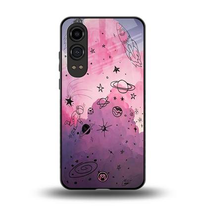 space pink aesthetic back phone cover | glass case for oneplus nord ce 4 lite