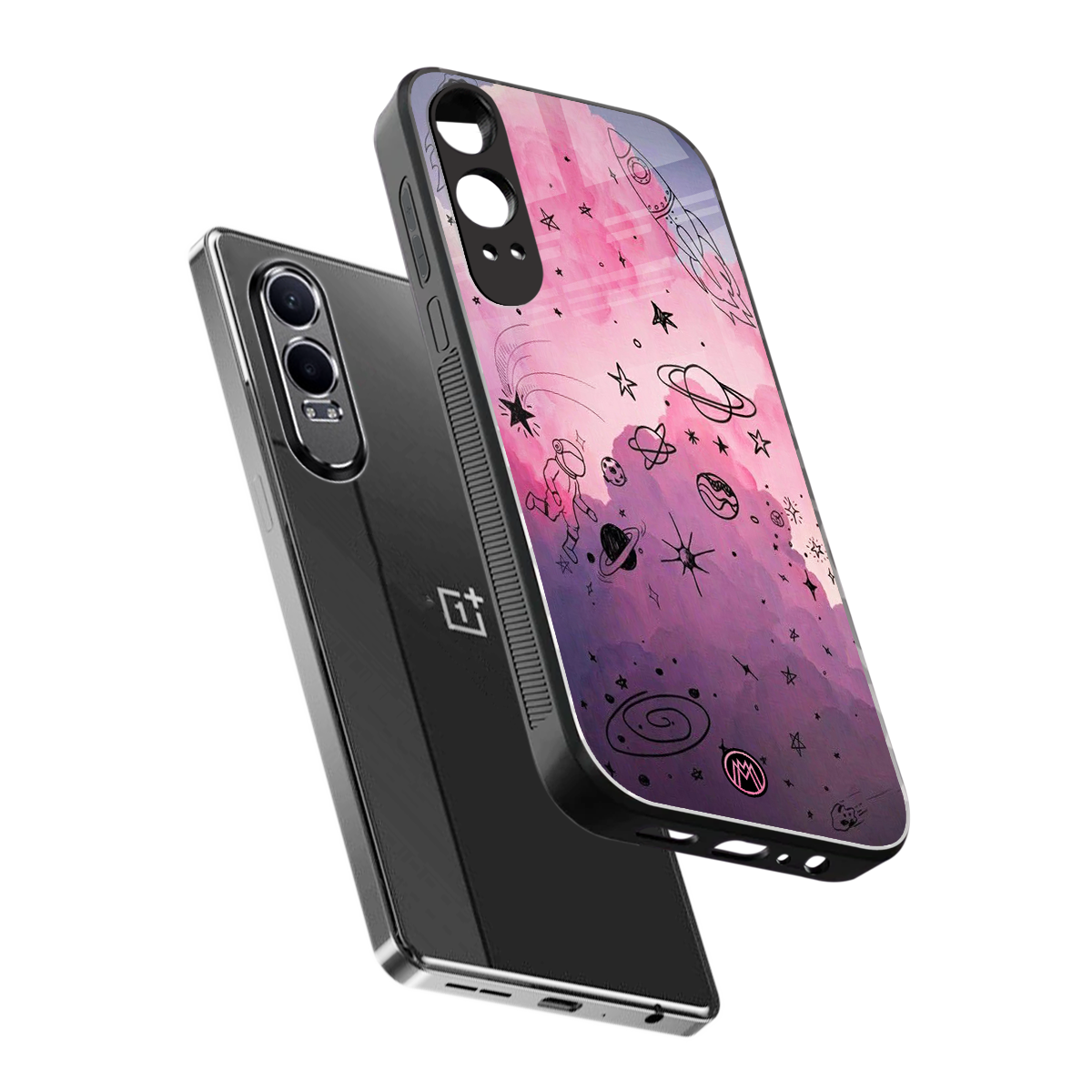 space pink aesthetic back phone cover | glass case for oneplus nord ce 4 lite