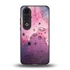 space pink aesthetic back phone cover | glass case for oneplus nord ce 4