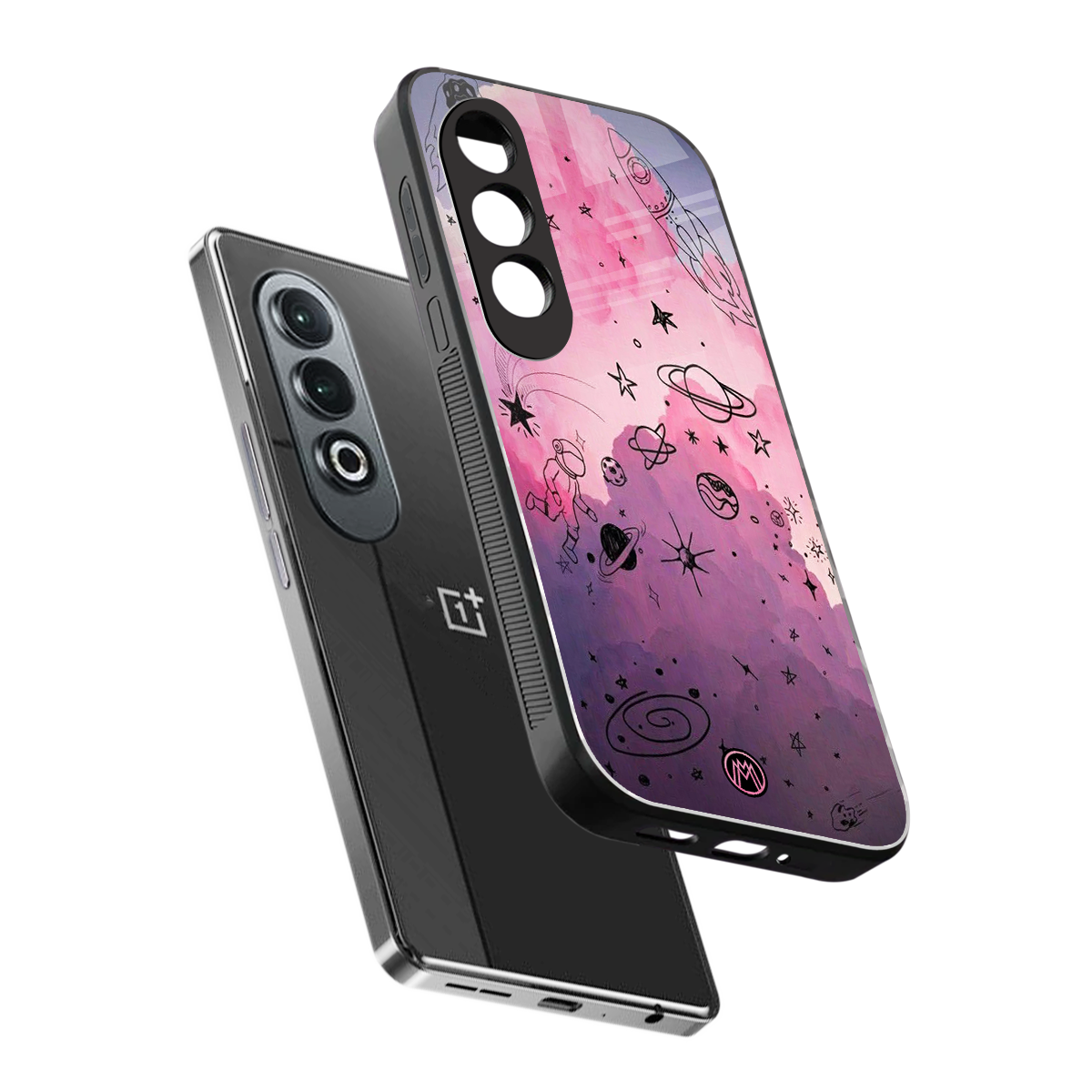 space pink aesthetic back phone cover | glass case for oneplus nord ce 4