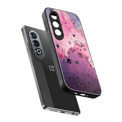 space pink aesthetic back phone cover | glass case for oneplus nord ce 4