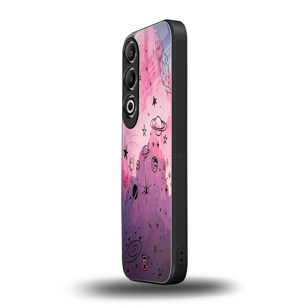 space pink aesthetic back phone cover | glass case for oneplus nord ce 4