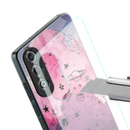 space pink aesthetic back phone cover | glass case for oneplus nord ce 4