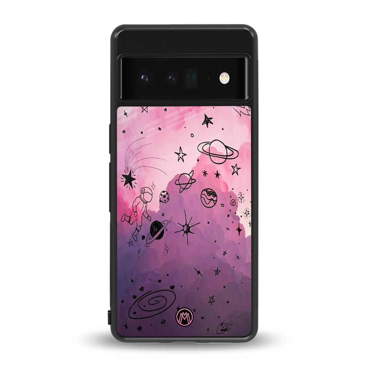 space pink aesthetic back phone cover | glass case for google pixel 6 pro