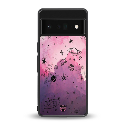 space pink aesthetic back phone cover | glass case for google pixel 6 pro