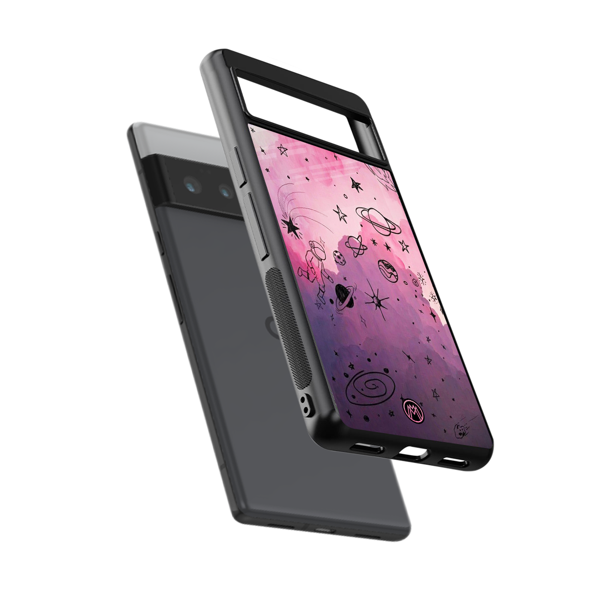 space pink aesthetic back phone cover | glass case for google pixel 6 pro