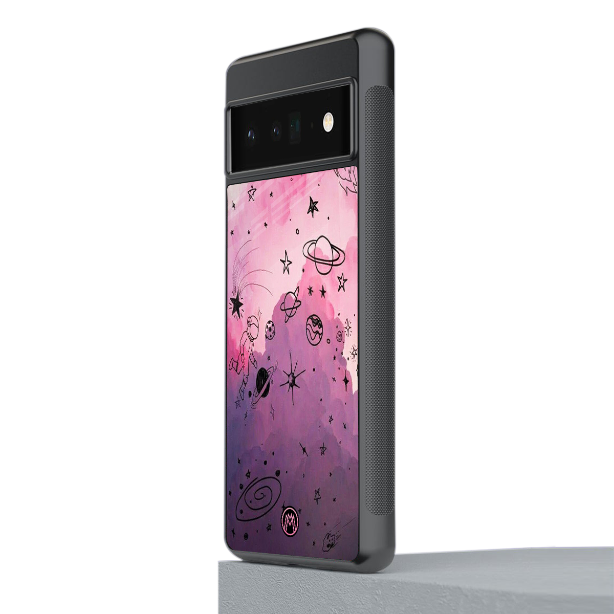 space pink aesthetic back phone cover | glass case for google pixel 6 pro