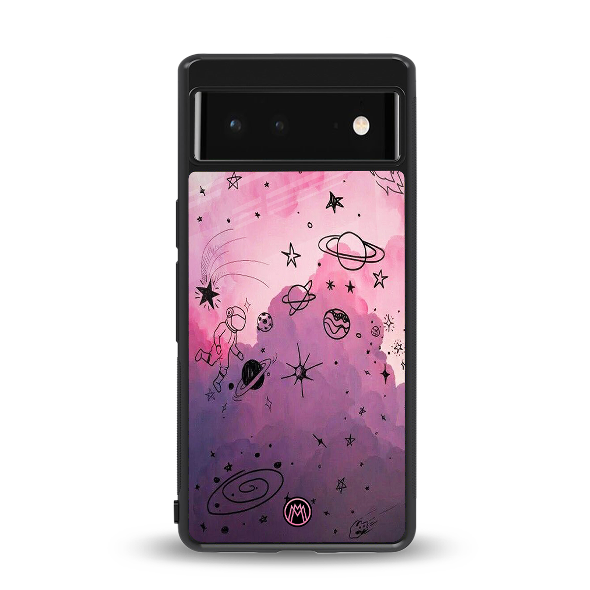 space pink aesthetic back phone cover | glass case for Google Pixel 6A