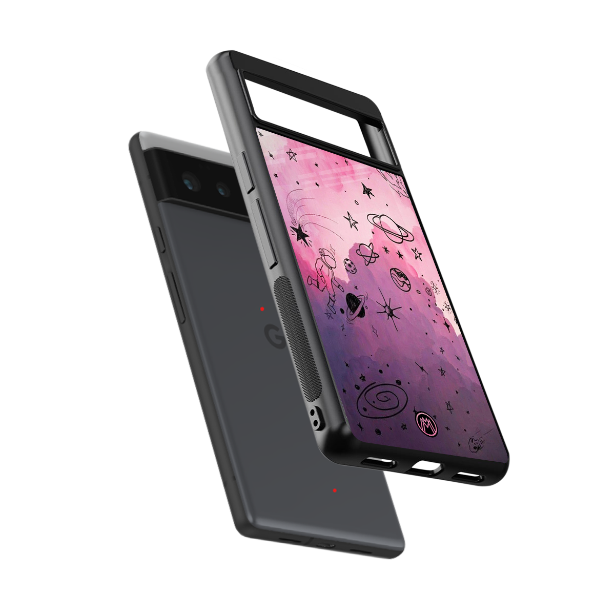 space pink aesthetic back phone cover | glass case for google pixel 6