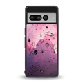 space pink aesthetic back phone cover | glass case for google pixel 7 pro
